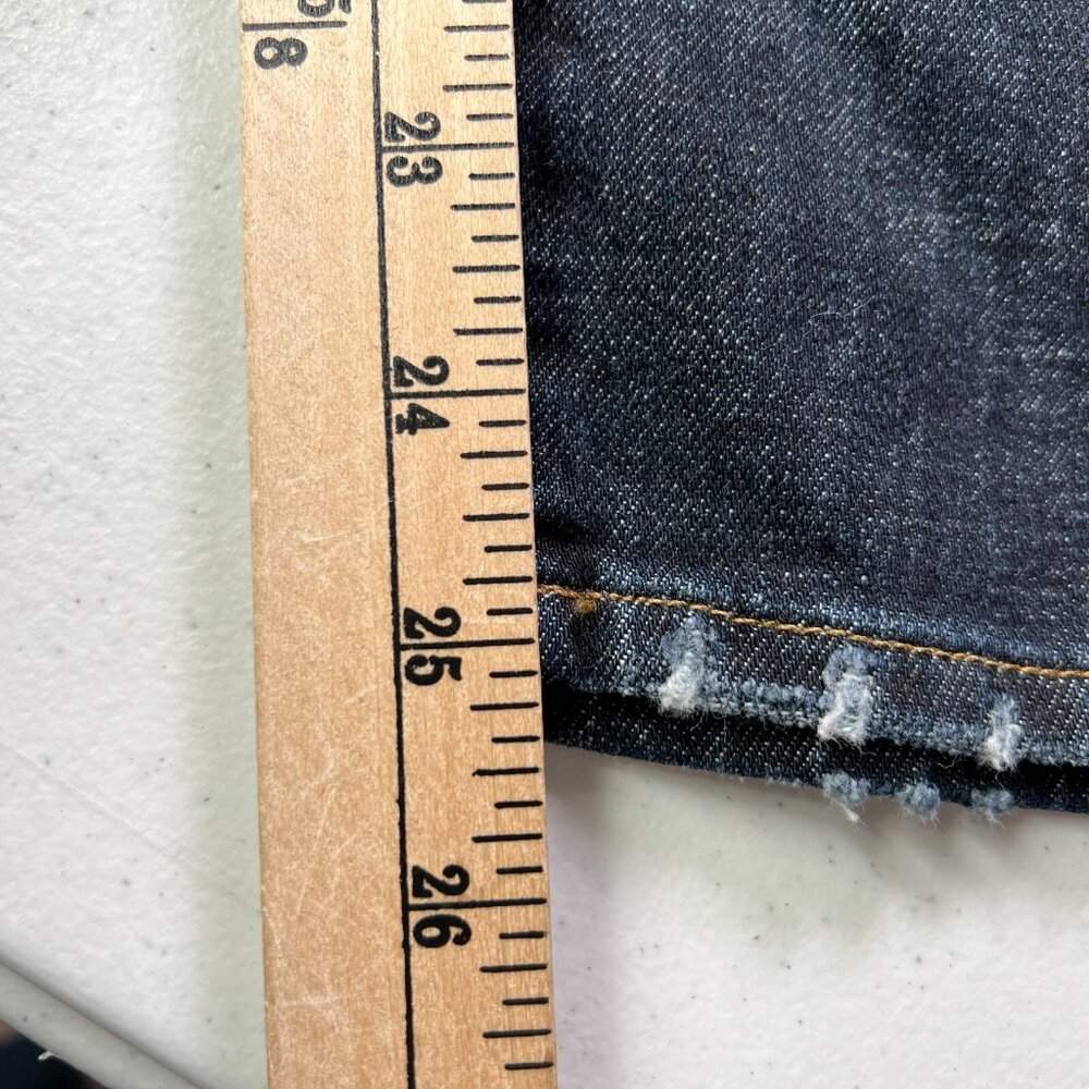 Frame Jeans Le Garcon Crop Womens 33 Blue Stretch Distressed Covant Dark Wash - Picture 10 of 10